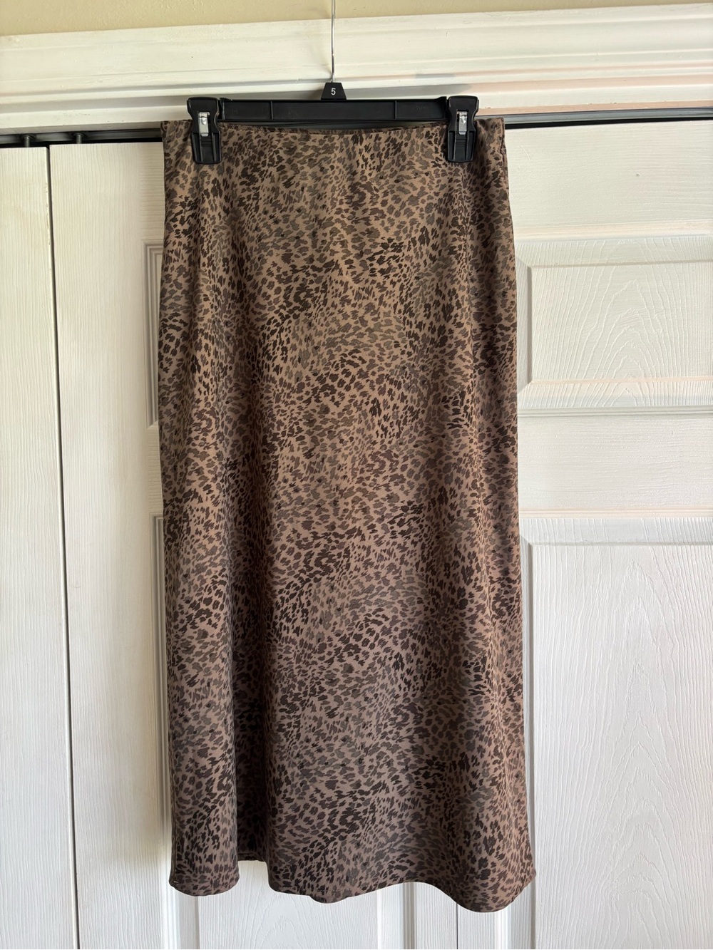 A New Day Brown Leopard-Print Midi Skirt